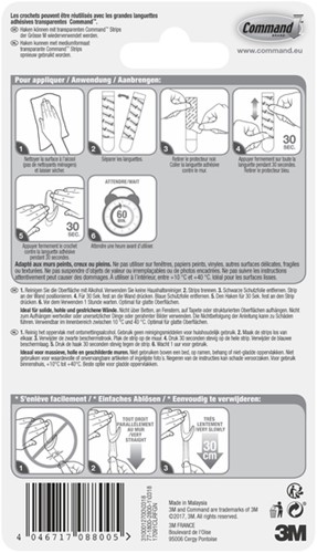 Bevestigingsstrip Command 3M 17091CLR ovale haken 900gram pk/2-3