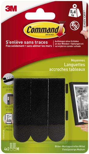Bevestigingsstrip Command 3M 17201BLK 5.4kg zwart-2