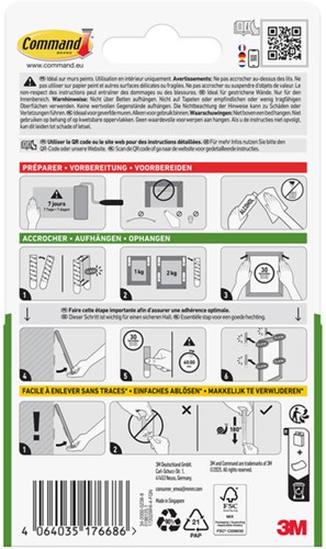 Bevestigingsstrip Command 3M 17202C 1.8kg wit-3