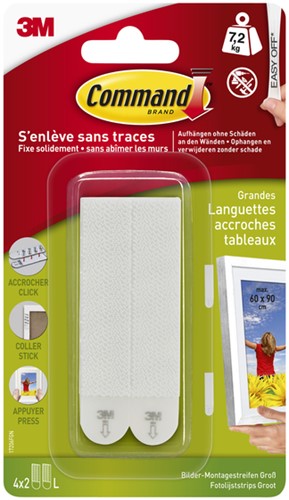Bevestigingsstrip Command 3M 17206C 7.2kg wit-2