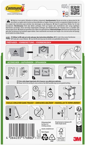 Bevestigingsstrip Command 3M 17206C 7.2kg wit-3