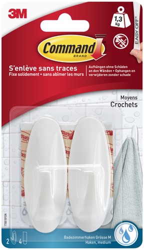 Bevestigingsstrip Command 3M W17081C kunststof haak ovaal 1.3kg