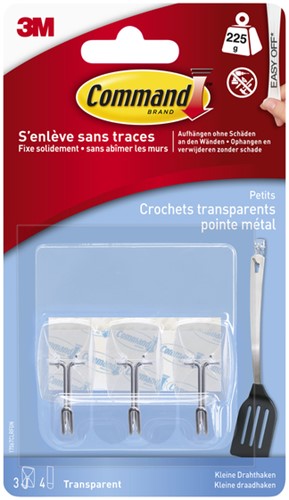 Bevestigingsstrip Command 3M 17067CLR kunststof keukenhaak 225gram pk/3