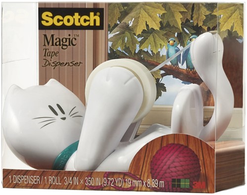 Plakbandhouder Scotch C31 kat + 1rol 19mmx7.5m, 19mmx8.89m wit-3