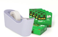 Plakbandhouder Scotch C18 met 6 rolletjes 19mmx33m lavendel