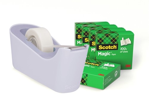 Plakbandhouder Scotch C18 met 6 rolletjes 19mmx33m lavendel