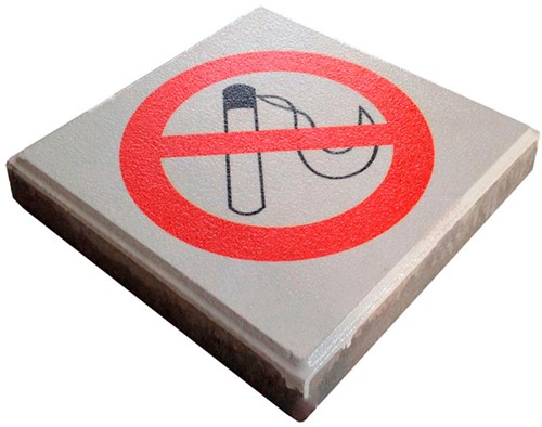 Signaaltegel rookverbod The DropPit 30x30cm beton