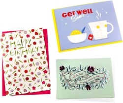 Wenskaart navulset Paperclip Engels assorti pk/6