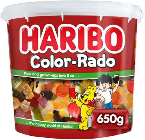 Haribo wine gum + engelse drop ds/650gr.