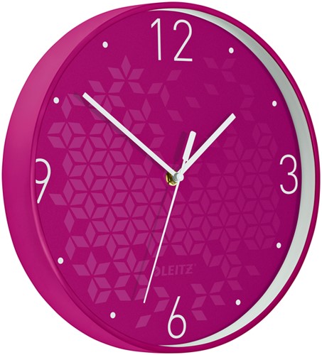 Wandklok Leitz WOW roze