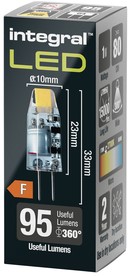 Ledlamp Integral G4 12V 1.1W 2700K 100lumen warm wit