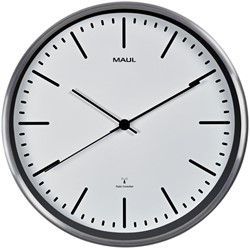 Wandklok Maul Fly Ø 30.5cm wit/aluminium