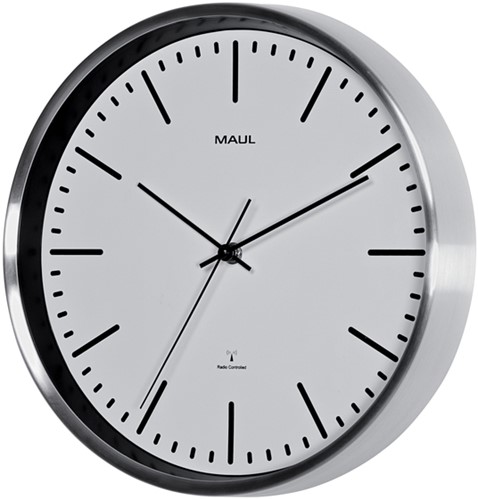 Wandklok Maul Fly Ø 30.5cm wit/aluminium-2