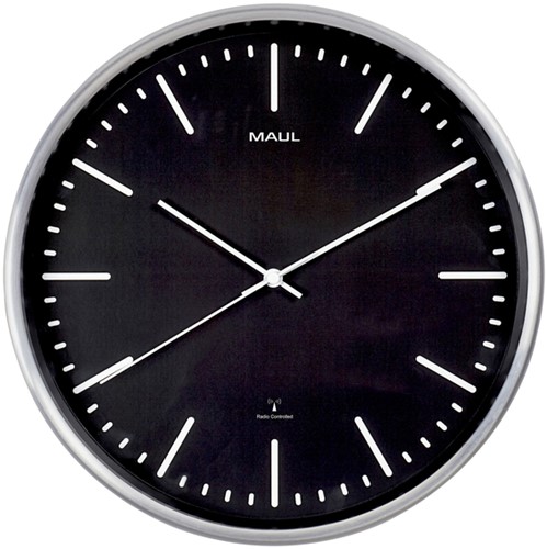 Wandklok Maul Fly Ø 30.5cm zwart/aluminium