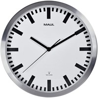 Wandklok Maul Pilot Ø 30.5cm wit/aluminium