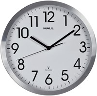 Wandklok Maul Move Ø 30.5cm wit/aluminium
