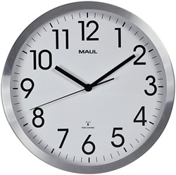 Wandklok Maul Move Ø 30.5cm wit/aluminium