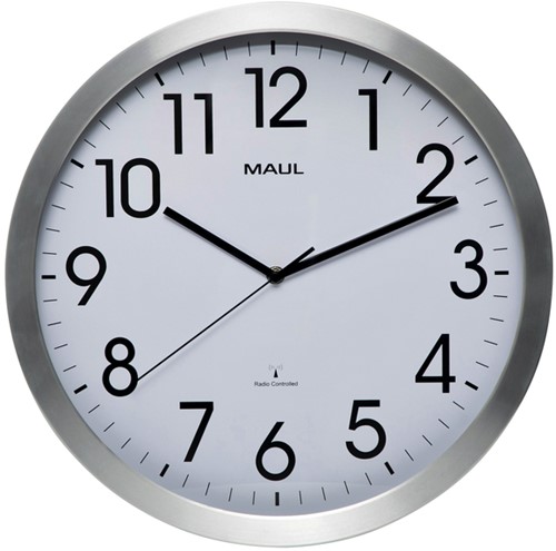 Wandklok Maul Move Ø 40cm wit/aluminium