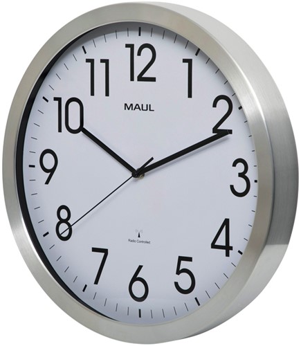 Wandklok Maul Move Ø 40cm wit/aluminium-2