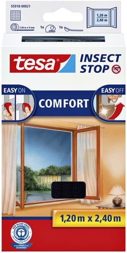 Vliegenhor Tesa raam 55918 1,2x2,4m zwart