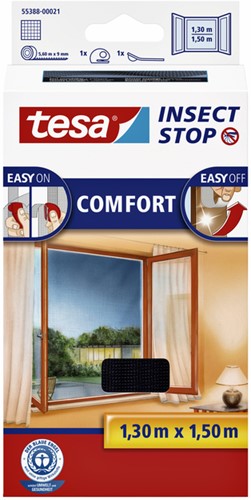 Vliegenhor Tesa raam 55388 1,3x1,5m zwart