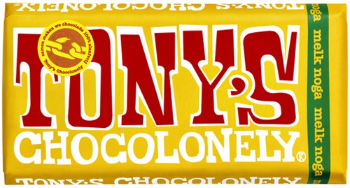 Chocolade Tony's Chocolonely reep 180gr melk noga