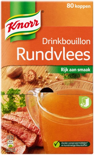 Knorr drinkbouillon rundvlees ds/80 zakjes