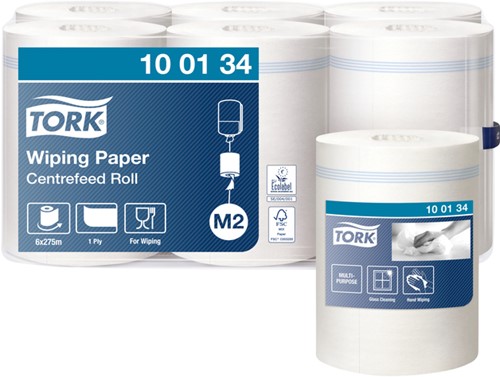 Poetsrol Tork M2 multirol 1-laag Advanced 100134 ds/6rol