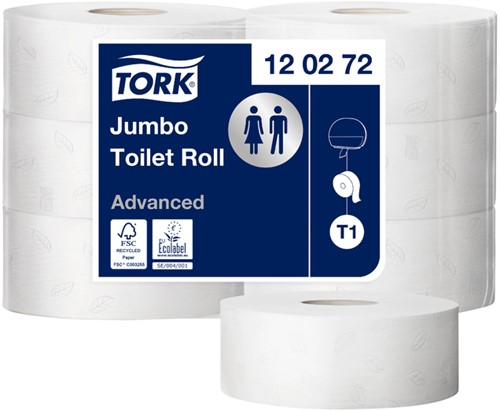 Toiletpapier Tork T1 2-laags wit advanced 120274 ds/6
