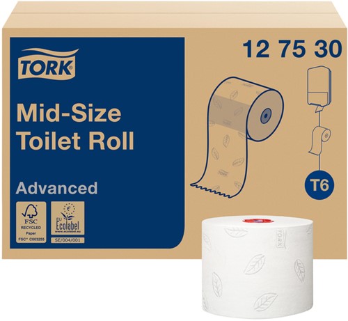 Toiletpapier Tork 2-laags Advanced wit 127530 ds/27