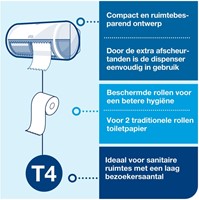 Dispenser Tork T4 557000 toiletpapierdispenser wit-3