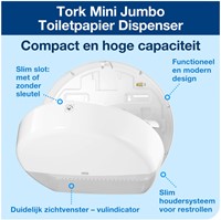 Toiletroldispenser Tork T2 mini Jumbo 555000-2