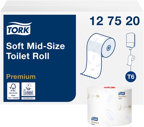 Toiletpapier Tork 2-laags Premium wit 127520 ds/27