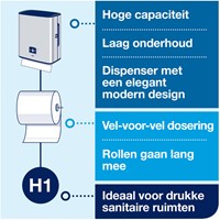 Handdoekdispenser Tork Matic H1 460001 sensor RVS-2