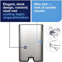 Handdoekdispenser Tork H2 design RVS 460004-3