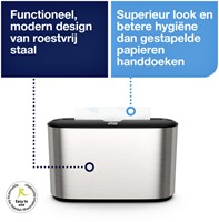 Tafel handdoekdispenser Tork H2 design countertop RVS 460005-4