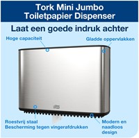 Toiletroldispenser Tork T2 mini jumbo RVS 460006-2