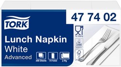 Servet Tork 33 x33 cm Advanced 2-laag wit ds/200 477402