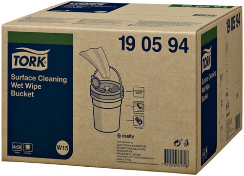 Reinigingsdoek Tork W14 Wet 58 vel 190594-3