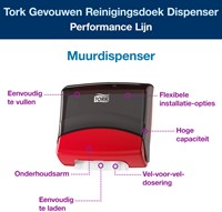 Dispenser Tork W4 reinigingsdoeken zwart 654008-2