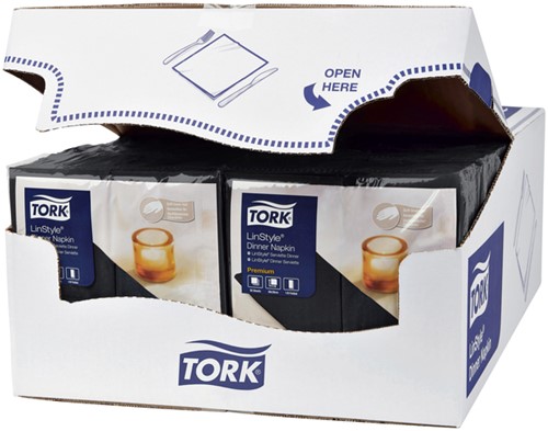 Servetten Tork 478151 LinStyle 1laags 39x39cm zwart 50st.-2
