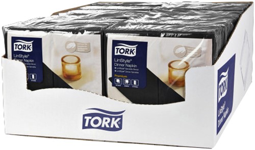 Servetten Tork 478151 LinStyle 1laags 39x39cm zwart 50st.-3