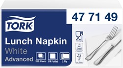 Servetten Tork 477149 2laags 33x33cm wit 200st.