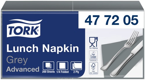 Servetten Tork 477205 2laags 33x33cm grijs 200st.