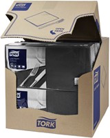 Servetten Tork 477148 2laags 33x33cm zwart 200st.-2