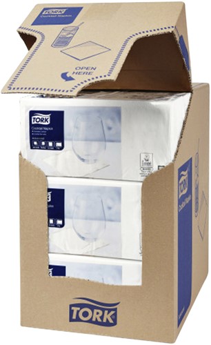 Servetten Tork 477534 Cocktail 2laags 24x24cm wit 200st.-2