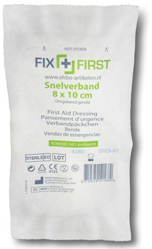 Snelverband gerold 8x10cm pk/10