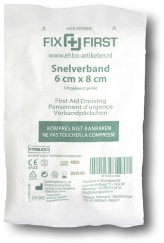 Snelverband gerold 6x8cm pk/10