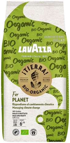 Koffie Lavazza bonen Tierra Organic Bio 1000gr