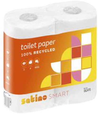 Toiletpapier Satino 2-laags 400v wit pk/4